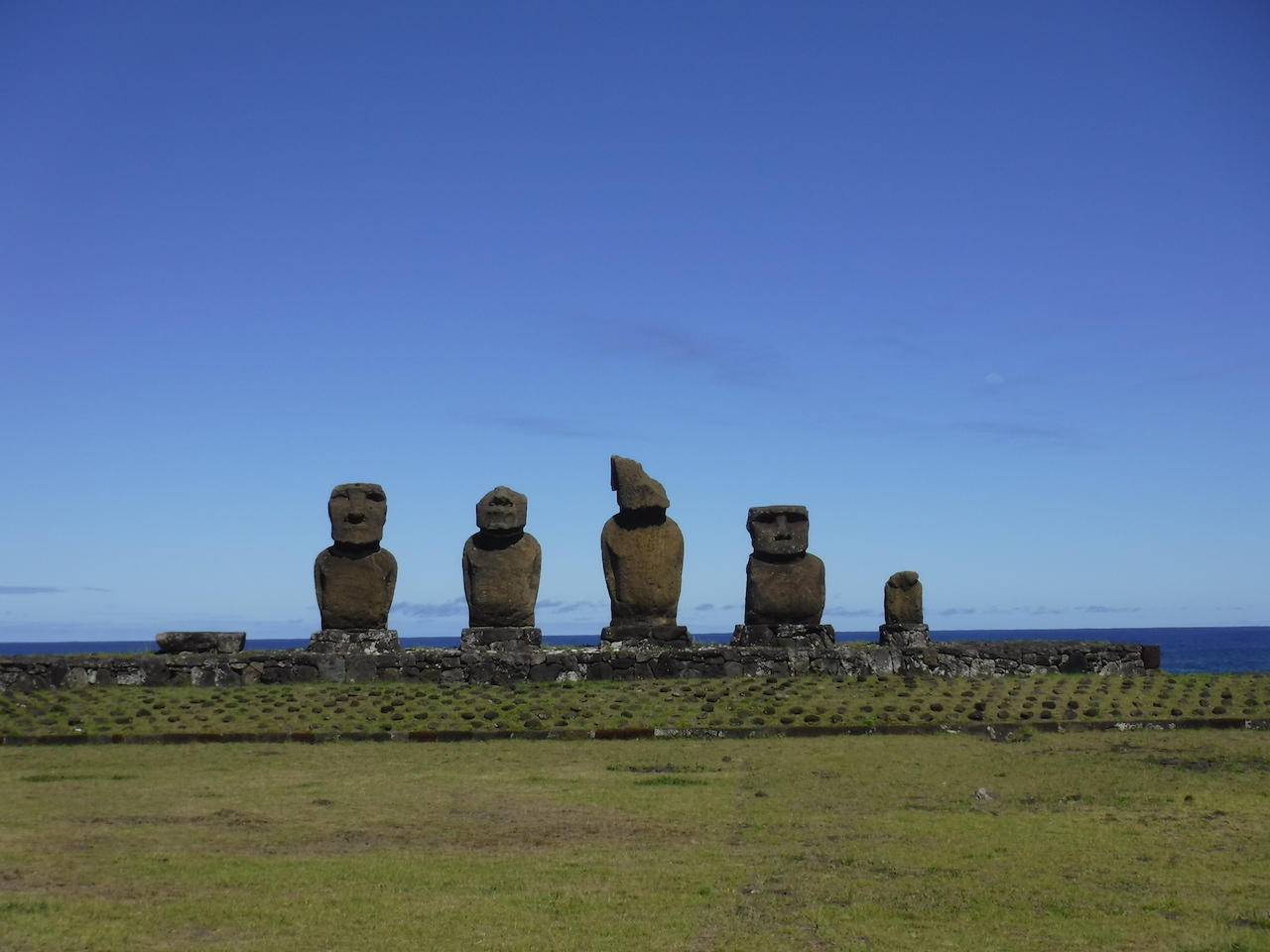 toujours les moaï regardent vers l'intérieur de l'île, vers le clan.